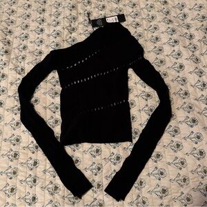 NWT Fashion Nova Black Asymmetrical Top